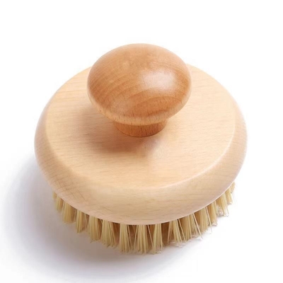 Φυσικό Bristle Bath Brush Spa σώμα Massager ντους Exfoliating γύρω από ξύλινο