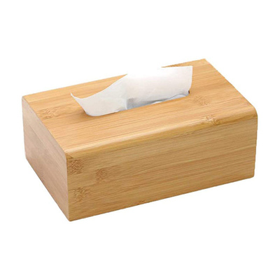 Χαρτί από μπαμπού 21*14*8CM Eco Friendly Tissue Box Στρογγυλό ξύλο