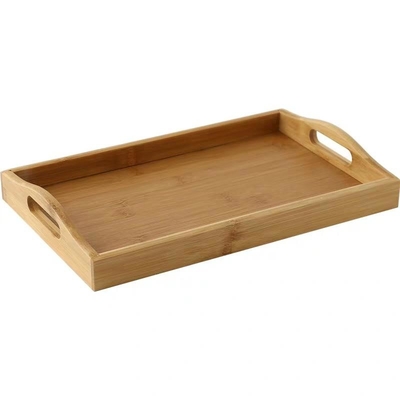 Τρόφιμα 35*22cm μπαμπού κουζινών αποθήκευσης ξύλινες υφαμένες εξυπηρετώντας λαβές πιασιμάτων δίσκων εργονομικές