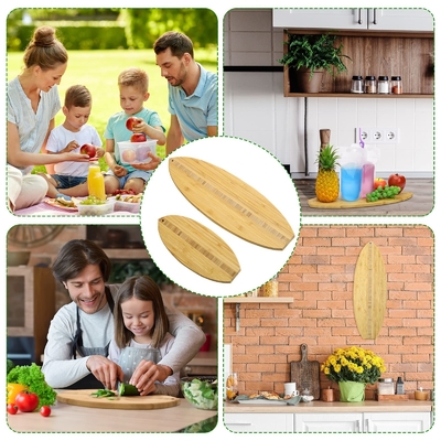 Ξύλινος τέμνων πίνακας 2pcs φραγμών χασάπηδων μπαμπού πλύσης διαμορφωμένος ιστιοσανίδα