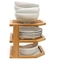 3 Τρόπου αποχέτευση ξύλινο στεγνώσιμο ράφι πιάτων για πιάτο μπαμπού κουζίνα γωνία οργανωτής ράφι