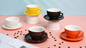 Κεραμικά φλυτζάνια Espresso αγγειοπλαστικής πιατικών με την κούπα φλυτζανιών Coffe πιατακιών
